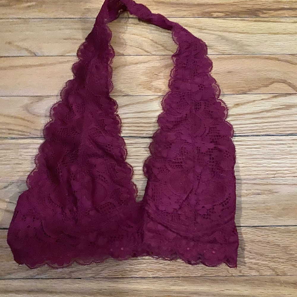 Windsor Floral Lace Magenta Halter Bralette